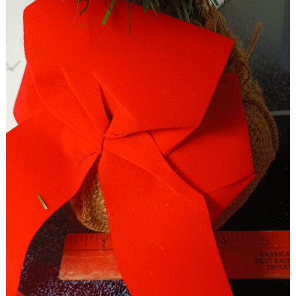 Rustic Tabletop Christmas Tree 20”-24” Vintage Burlap Base Holiday Décor Country - Picture 8 of 9